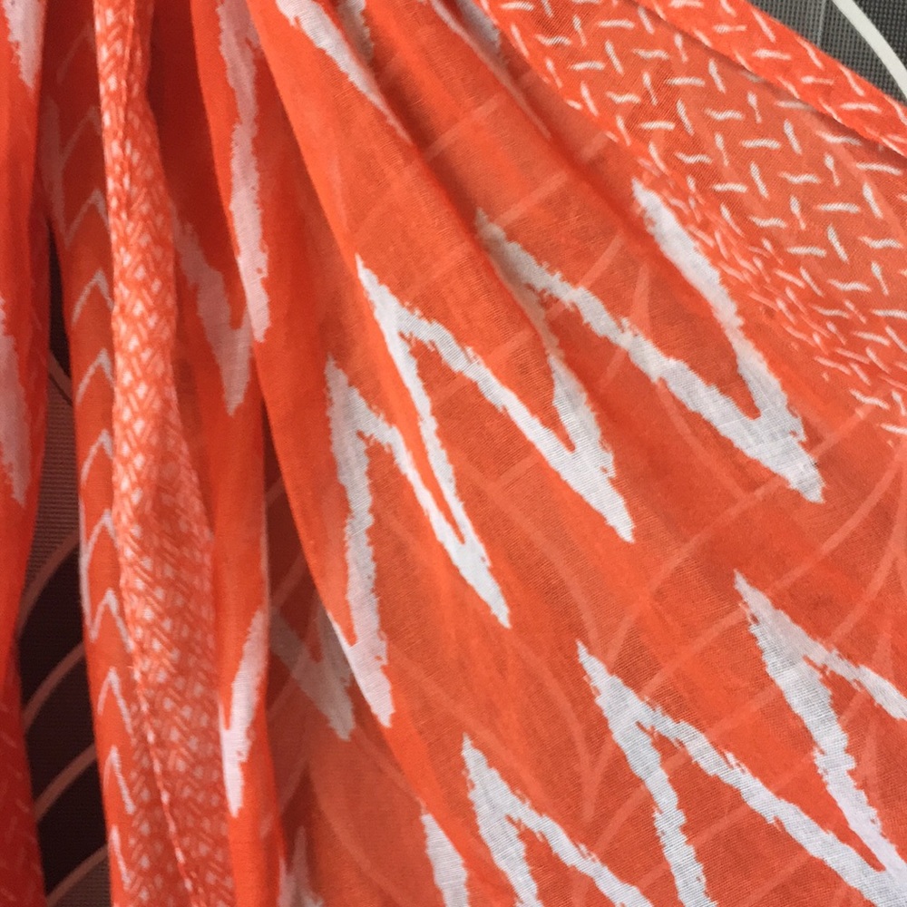 Orange & white lightweight Summer/ Spring scarf